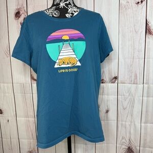 Life Is Good Teal Crusher Tee